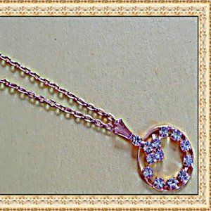 Gold Tone Necklace With Clear Crystals Classy Style For Teens